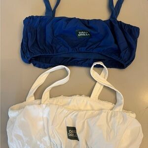 Daily Drills Blue and White Tube Tops